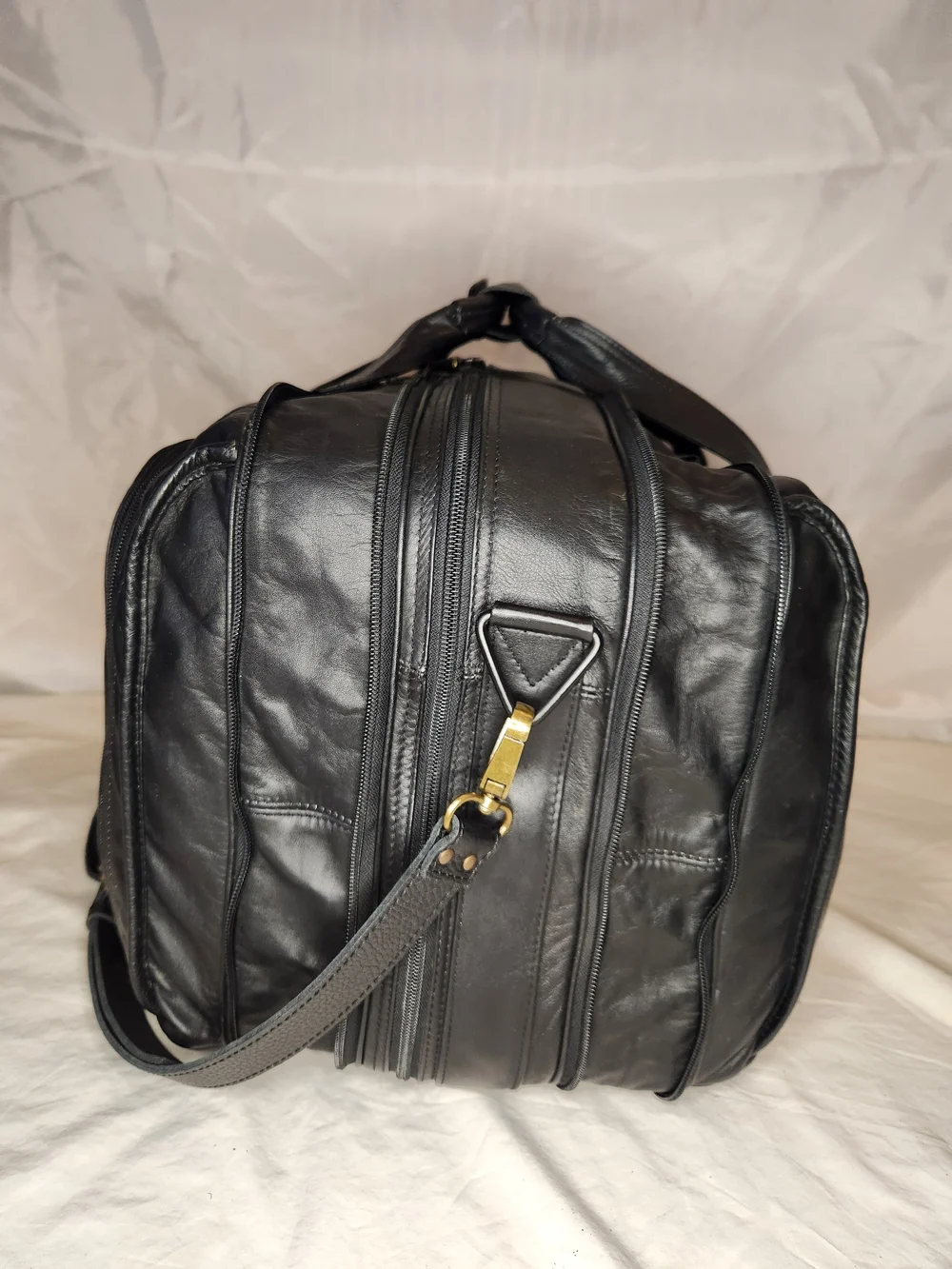 VTG TUMI COLOMBIAN DUAL EXPANDABLE NAPA LEATHER BRIEFCASE CARRYon BAG BLACK